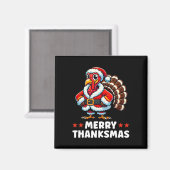 Merry Thanksmas Erntedank Türkei Xmas Funny Magnet (Vorderseite/Rückseite)