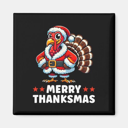 Merry Thanksmas Erntedank Türkei Xmas Funny Magnet (Vorne)