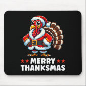 Merry Thanksmas Erntedank Türkei Xmas Funny Mousepad (Vorne)