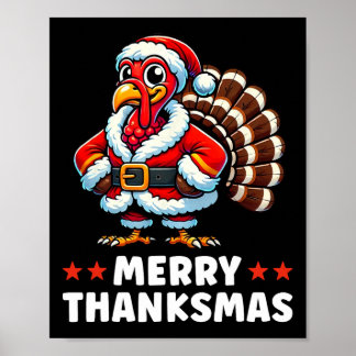 Merry Thanksmas Erntedank Türkei Xmas Funny Poster