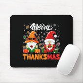 Merry Thanksmas Funny Fall Thanksgiving Santa Gnom Mousepad (Mit Mouse)