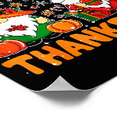 Merry Thanksmas Funny Fall Thanksgiving Santa Gnom Poster (Ecke)