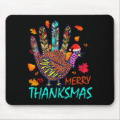 Merry Thanksmas Happy Thanksgiving Christmas Turke Mousepad (Vorne)