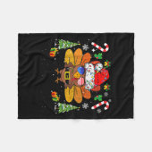 Merry Thanksmas Happy Thanksgiving Santa Turkey Xm Fleecedecke (Vorderseite (Horizontal))