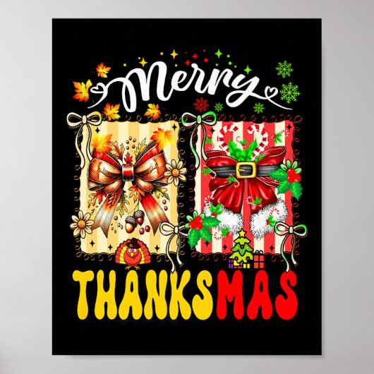 Merry Thanksmas Thanksgiving Christmas Coquette Bo Poster (Vorne)