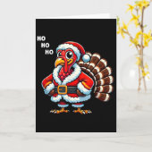 Merry Thanksmas Thanksgiving Turkey Xmas Funny Kid Karte (Gelbe Blume)