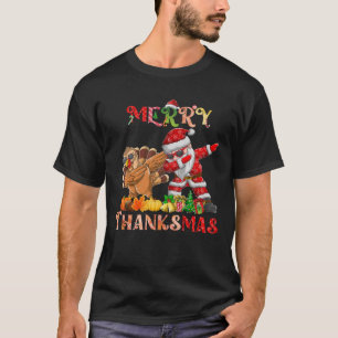 Merry Thanksmas Turkey Santa dabbing T-Shirt