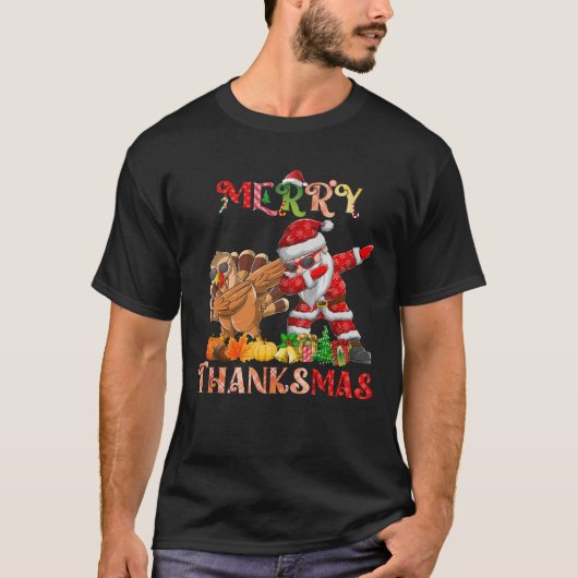 Merry Thanksmas Turkey Santa dabbing T-Shirt (Vorderseite)