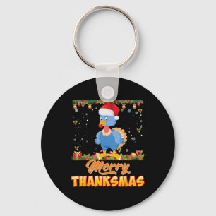 Merry Thanksmas Turkey Santa Elf Erntedank Chri Schlüsselanhänger