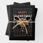Merry Thanksmas Weihnachts-Erntedank Türkei Geschenkpapier Set (Beispiel)