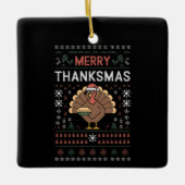 Merry Thanksmas Weihnachts-Erntedank Türkei Keramikornament (Vorderseite)