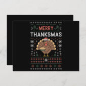 Merry Thanksmas Weihnachts-Erntedank Türkei Postkarte (Vorne/Hinten)
