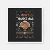 Merry Thanksmas Weihnachts-Erntedank Türkei Serviette (Vorderseite)