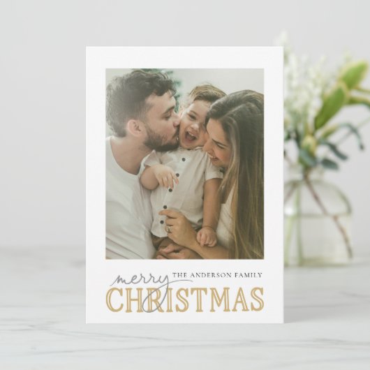 Merry Tidings Foto Weihnachten (Stehend Vorderseite)