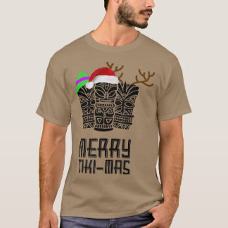 Merry TikiMas Christmas , Weihnachtsmannmütze Tiki T-Shirt