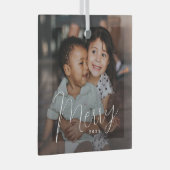 Merry Time Custom Foto Weihnachtsschmuck (Vorderseite Rechts)