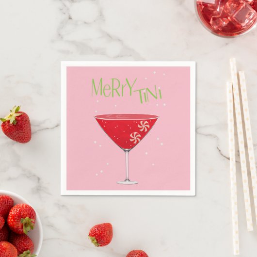Merry tini Merry Martini Holiday Cocktail Party Serviette (Beispiel)
