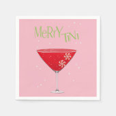 Merry tini Merry Martini Holiday Cocktail Party Serviette (Vorderseite)