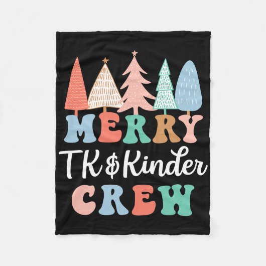 Merry Tk And Kinder Crew Kindergarten Teacher Chri Fleecedecke (Vorderseite)