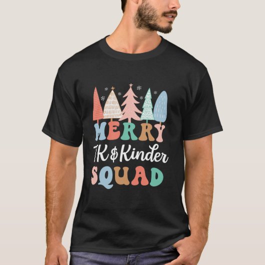 Merry TK Kinder Squad WeihnachtsKindergarten Teach T-Shirt (Vorderseite)