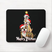 Merry Tmas Tbull Christmas Theme For Festive Dog L Mousepad (Mit Mouse)