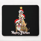 Merry Tmas Tbull Christmas Theme For Festive Dog L Mousepad (Vorne)
