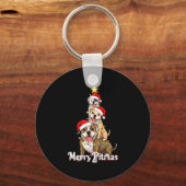 Merry Tmas Tbull Christmas Theme For Festive Dog L Schlüsselanhänger (Vorderseite)