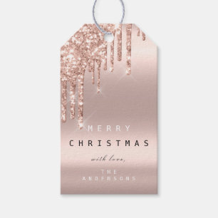 Merry to Holiday Geschenk Tag Glitzer Tropfens Spa Geschenkanhänger