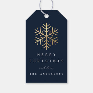 Merry To..Holiday Geschenk Tag Navy BluGold Schnee Geschenkanhänger