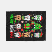 Merry Toothmas Teeth Collection Santa Reindeer Xma Fleecedecke (Vorderseite (Horizontal))