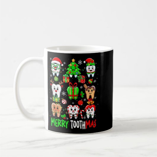 Merry Toothmas Teeth Collection Santa Reindeer Xma Kaffeetasse (Links)