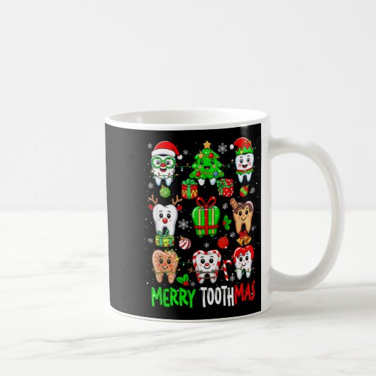 Merry Toothmas Teeth Collection Santa Reindeer Xma Kaffeetasse (Rechts)