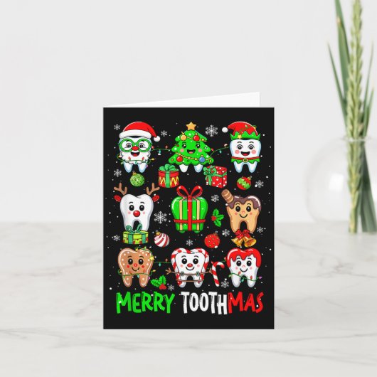 Merry Toothmas Teeth Collection Santa Reindeer Xma Karte (Vorderseite)