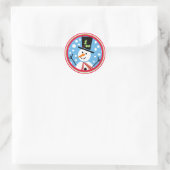 Merry Top Hat Snowman Sticker (Tasche)