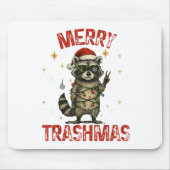 Merry Trashmas Raccoon Christmas Lights Funny Xmas Mousepad (Vorne)