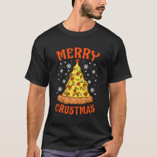 Merry Tree Käse Pizza zu Weihnachten T-Shirt