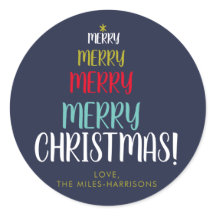 Merry Tree Navy Typografic Personalisiert Holiday