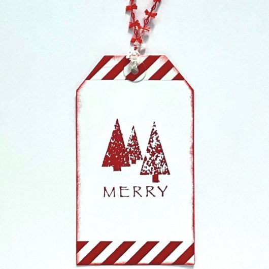 Merry Trees Wood Art Briefmarke Gummistempel