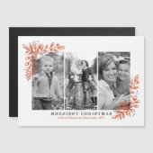 Merry Trio Holiday Foto Magnetkarte (Vorne/Hinten)