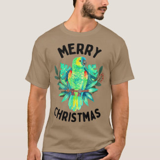 Merry Tropical Christmas Amazon Parrot Wasserfarbe T-Shirt
