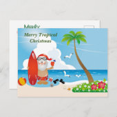 Merry Tropical Christmas Postkarte (Vorne/Hinten)