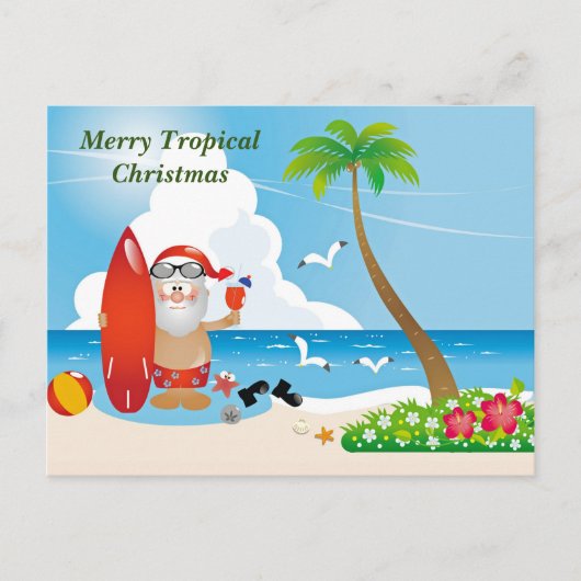 Merry Tropical Christmas Postkarte (Vorderseite)