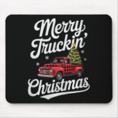 Merry Truckin' Christmas Buffalo Plaid Clic Ck Up Mousepad (Vorne)