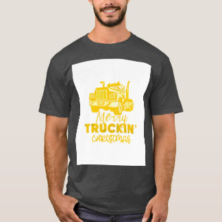 Merry Truckin Weihnachten Gelbes festes Geschenk f T-Shirt