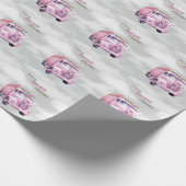 Merry Truckin'Christmas Pink Semi Geschenkpapier (Ecke)