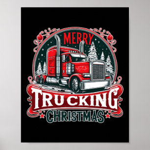 Merry Trucking Weihnachten Cooler LKW-Fahrer Funny Poster