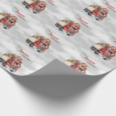 Merry Truckins Weihnachtsrot Semi Geschenkpapier (Ecke)