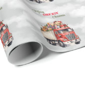 Merry Truckins Weihnachtsrot Semi Geschenkpapier (Rolleneckpunkt)