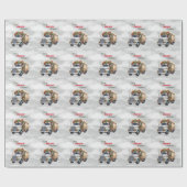 Merry Truckins Weihnachtsweiße Semi Geschenkpapier (Flach)