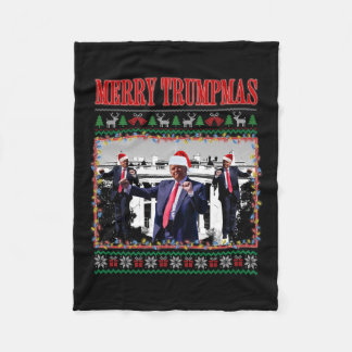 Merry Trumpmas Donald Trump Santa Family Xmas häss Fleecedecke